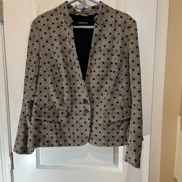 Lane Bryant Polka Dot Houndstooth Check Blazer. - Picture 1 of 11